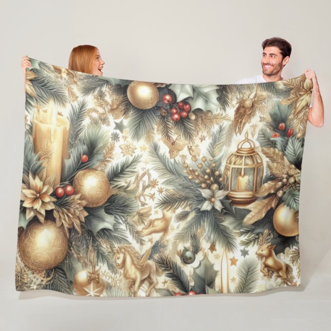 Weihnachtsmotif Weihnachtsfest Gold Fleecedecke (Beispiel)