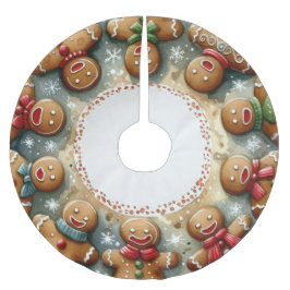 Weihnachtsmotif Weihnachtsmann Gingerbrei Männer Polyester Weihnachtsbaumdecke