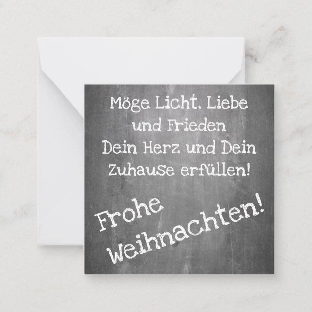 Weihnachtsmotiv im Chalkboard-Stil - XMAS Hinweis  Mitteilungskarte (Vorderseite)