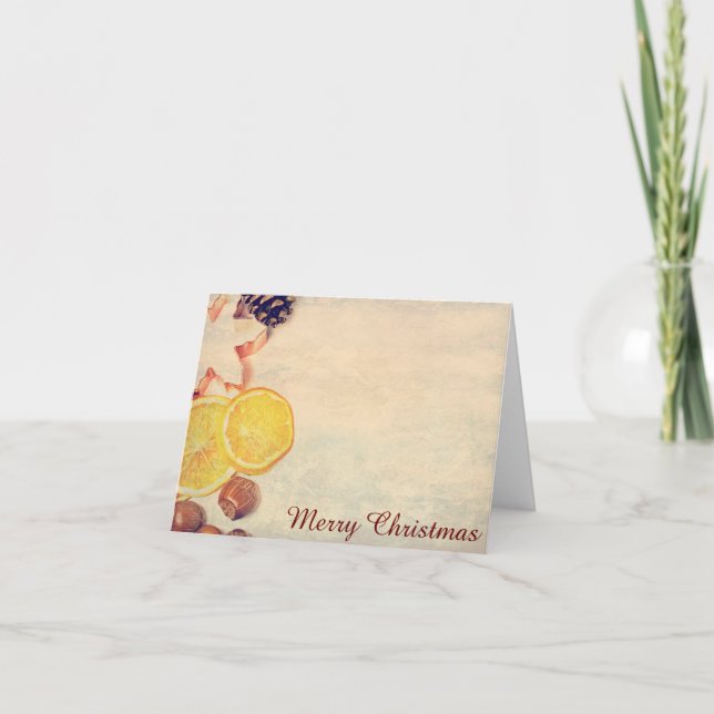 Weihnachtsmotiv mit Früchten... Feiertagskarte (Vorderseite)