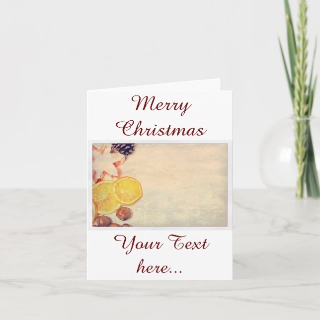 Weihnachtsmotiv mit Früchten... Feiertagskarte (Vorderseite)