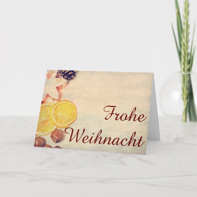 Weihnachtsmotiv mit Früchten... Feiertagskarte (Vorderseite)