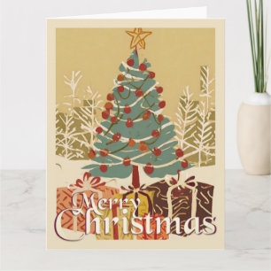 Weihnachtsmotiv mit Geschenken unter dem Weihnacht Karte