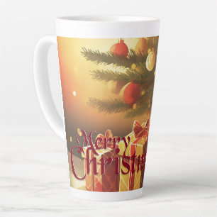 Weihnachtsmotiv mit Geschenken unter dem Weihnacht Milchtasse