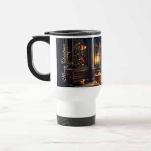 Weihnachtsmotiv mit Geschenken unter dem Weihnacht Reisebecher