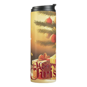 Weihnachtsmotiv mit Geschenken unter dem Weihnacht Thermosbecher