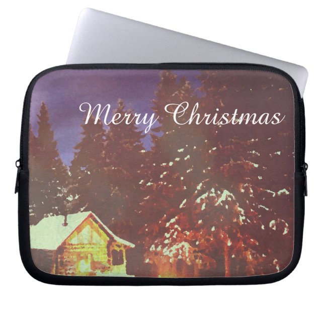 Weihnachtsmotiv Winterwunderland Laptopschutzhülle (Vorderseite)
