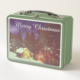 Weihnachtsmotiv Winterwunderland Metall Brotdose