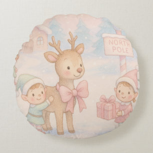 Weihnachtsmotive Bettwäsche - Kinderzimmer Rundes Kissen