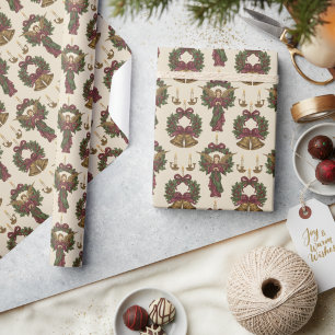Weihnachtsmotive im viktorianischen Stil Klassisch Geschenkpapier