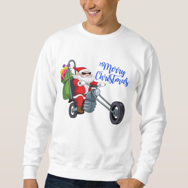 Weihnachtsmotorrad santa sweatshirt (Vorderseite)