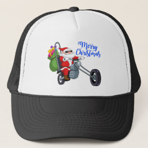 Weihnachtsmotorrad santa truckerkappe