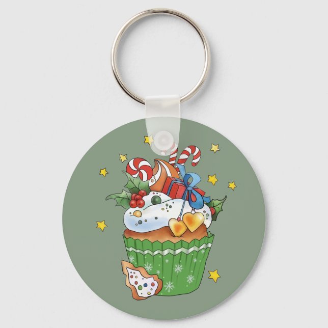 Weihnachtsmuffin Schlüsselanhänger (Vorderseite)