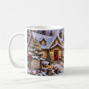 Weihnachtsmug mit Cottage-Motiv Kaffeetasse