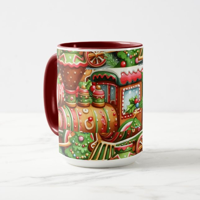 Weihnachtsmug mit Lebkuchenzug Tasse (Vorderseite Links)