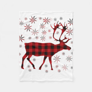 Weihnachtsmuschel, Hirsche, Elch, Karibu, rote Pfl Fleecedecke