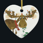 Weihnachtsmuschel Keramik Ornament<br><div class="desc">Dieser alberne Elch wird Ihnen ein Lächeln in die Augen bringen,  wenn Sie den Weihnachtsbaum dekorieren!</div>