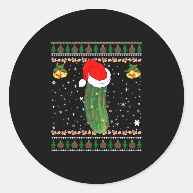 Weihnachtsmuschel - Ugly Sweater fand ich das Pick Runder Aufkleber (Vorderseite)