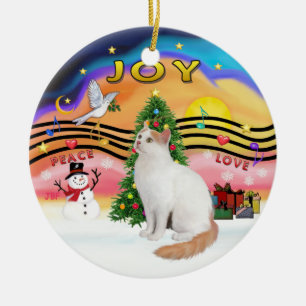 Weihnachtsmusik2 - Türkischer Van Cat Keramik Ornament
