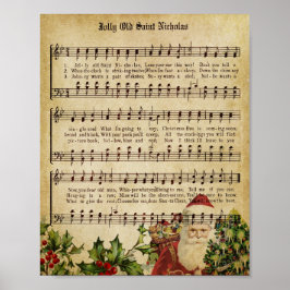 Weihnachtsmusik Decoupage Print Poster