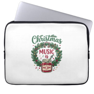 Weihnachtsmusik ist Marmeladenglas Kiefer Kranz Ko Laptopschutzhülle