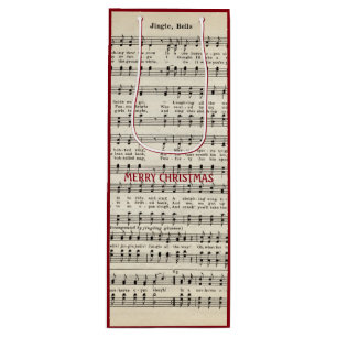 Weihnachtsmusik, Klingel-Bell-Geschenk-Tasche Geschenktüte Für Weinflaschen
