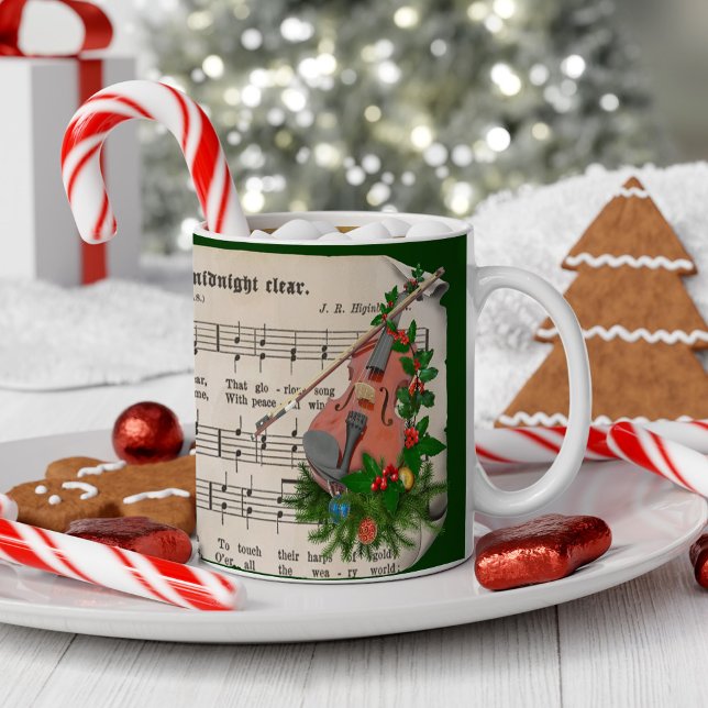 Weihnachtsmusik mit festlicher Geige Kaffeetasse (Von Creator hochgeladen)