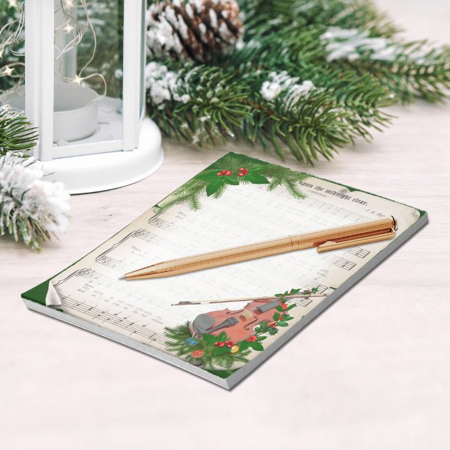 Weihnachtsmusik mit festlicher Geige Notizblock (Von Creator hochgeladen)