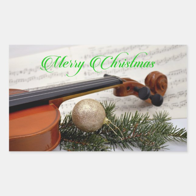 Weihnachtsmusik Rechteckiger Aufkleber (Vorderseite)