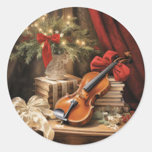 Weihnachtsmusik Runder Aufkleber