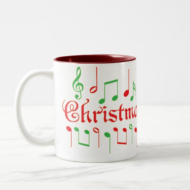 Weihnachtsmusik-Tasse! Zweifarbige Tasse (Links)