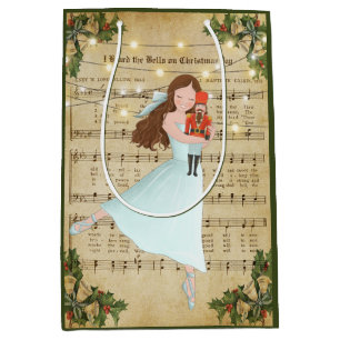 Weihnachtsmusik und Ballerina Mittlere Geschenktüte