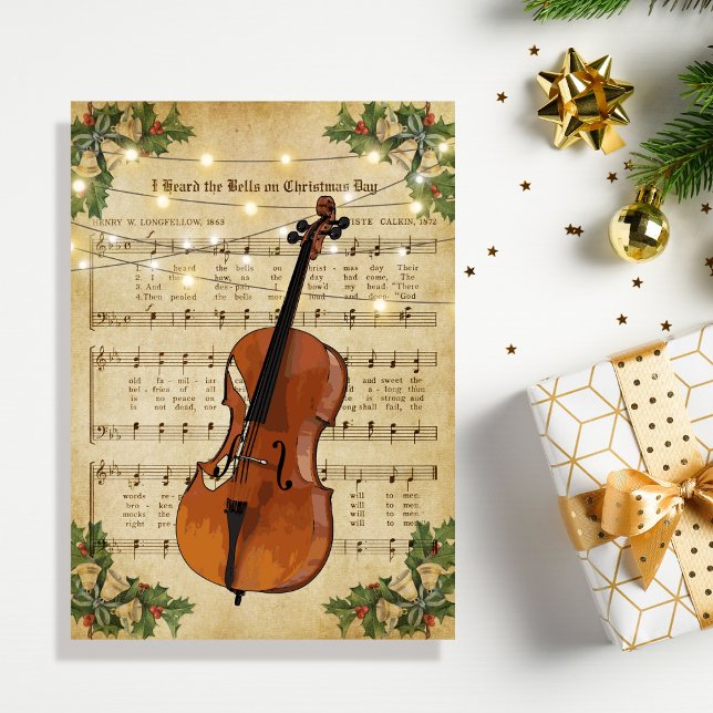 Weihnachtsmusik und Cello Feiertagskarte (Von Creator hochgeladen)