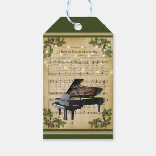 Weihnachtsmusik und Grand Piano Geschenkanhänger