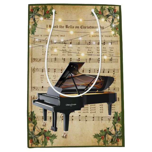 Weihnachtsmusik und Grand Piano Mittlere Geschenktüte (Vorderseite)