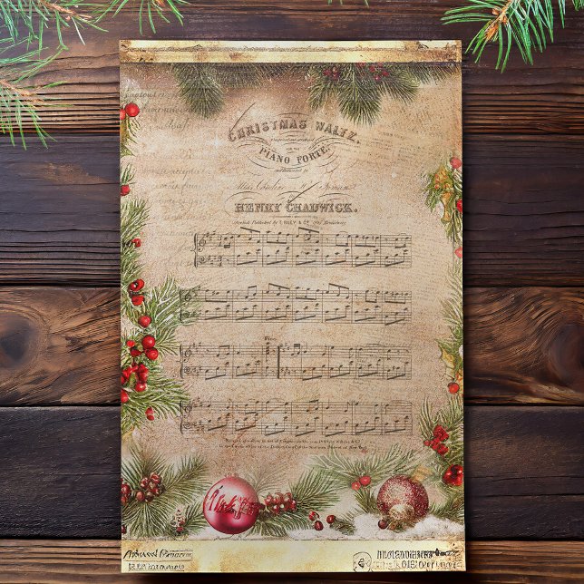 Weihnachtsmusik und Pine Decoupage Seidenpapier (Von Creator hochgeladen)