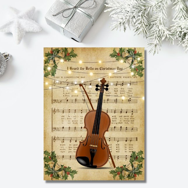 Weihnachtsmusik und Violine Postkarte (Von Creator hochgeladen)