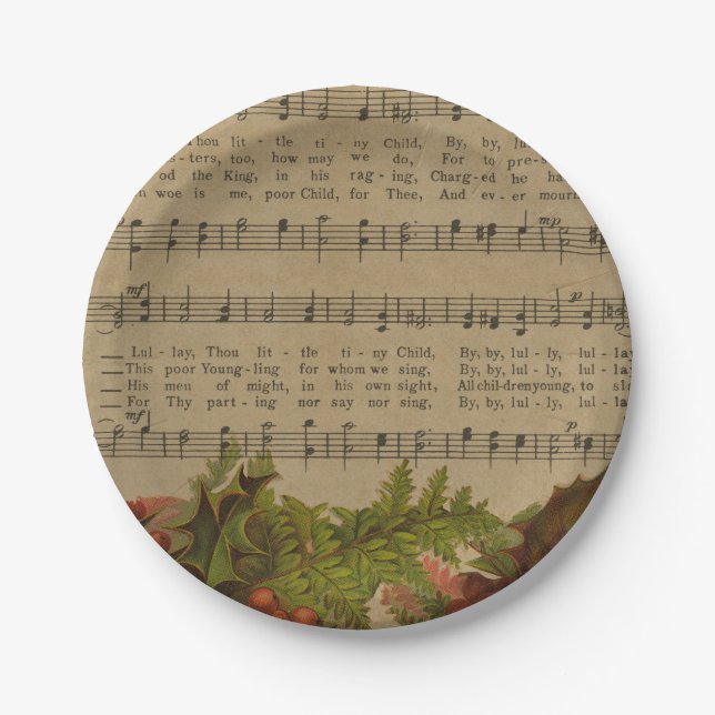 Weihnachtsmusik von Vintage Pappteller (Vorderseite)