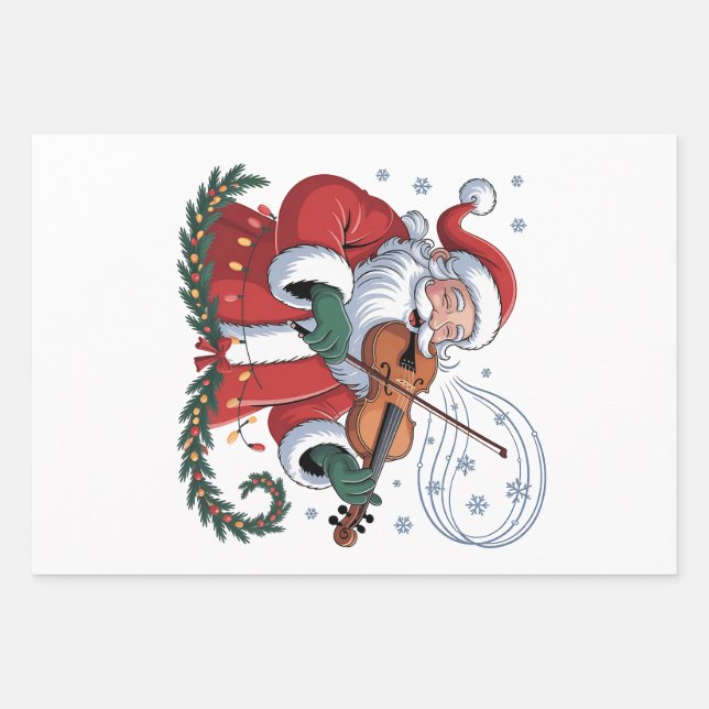 Weihnachtsmusik Weihnachten Weihnachtsmusik Weihna Geschenkpapier Set (Vorderseite)