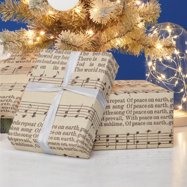 Weihnachtsmusik-Weltfrieden Geschenkpapier (Feiertage)