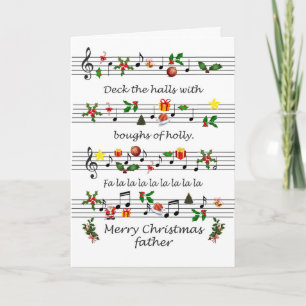 Weihnachtsmusikdecke des Vaters in den Hallen Feiertagskarte