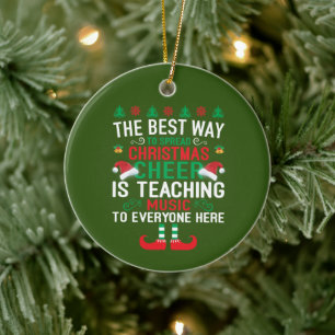 Weihnachtsmusiklehrer fühlen sich fühlend keramik ornament