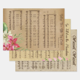 Weihnachtsmusikwrapping Paper Sheets Geschenkpapier Set