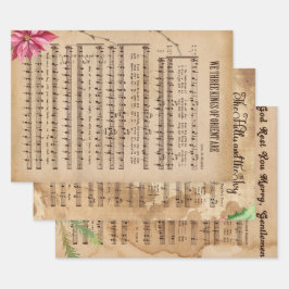 Weihnachtsmusikwrapping Paper Sheets Geschenkpapier Set