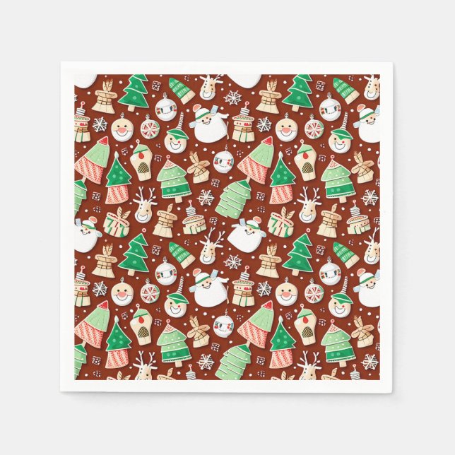 Weihnachtsmuster 7 - Papierservietten (Vorderseite)