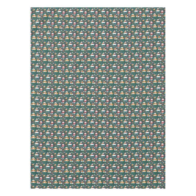 Weihnachtsmuster auf Fliesen Tischdecke (Vorderseite)