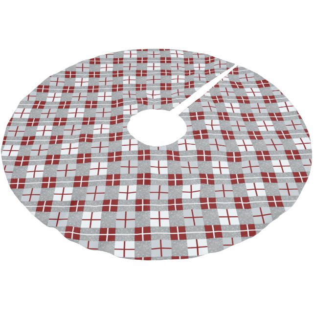 Weihnachtsmuster-Baumrock Polyester Weihnachtsbaumdecke (Schrägansicht)
