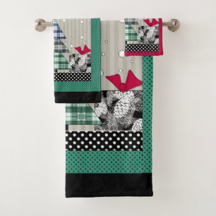 Weihnachtsmuster, Bekleidung, Neues Jahr, Weihnach Badhandtuch Set