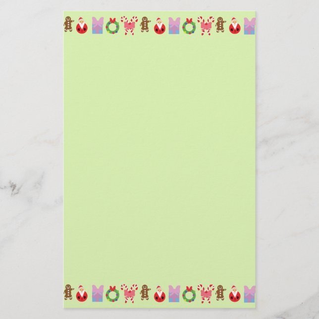 Weihnachtsmuster Briefpapier (Vorderseite)