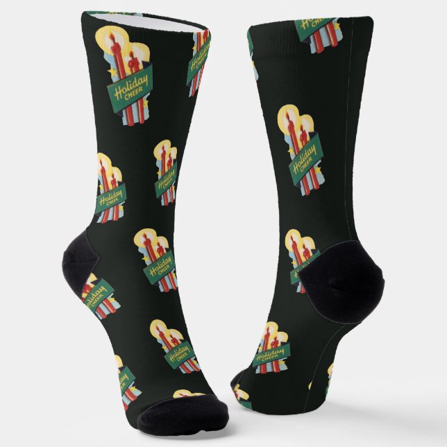 Weihnachtsmuster, Candles Holiday Cheer Socken (Gewinkelt)